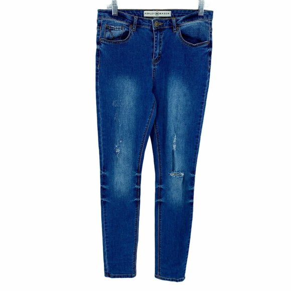 Ashley Mason Women's Size 9 Distressed Skinny - Picture 1 of 9
